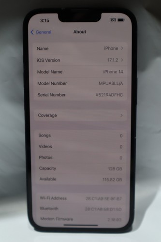 T-Mobile Apple iPhone 14 – 128GB – BLUE – MPUA3LL/A SIM-LOCKED #17806R - Afbeelding 2 van 9