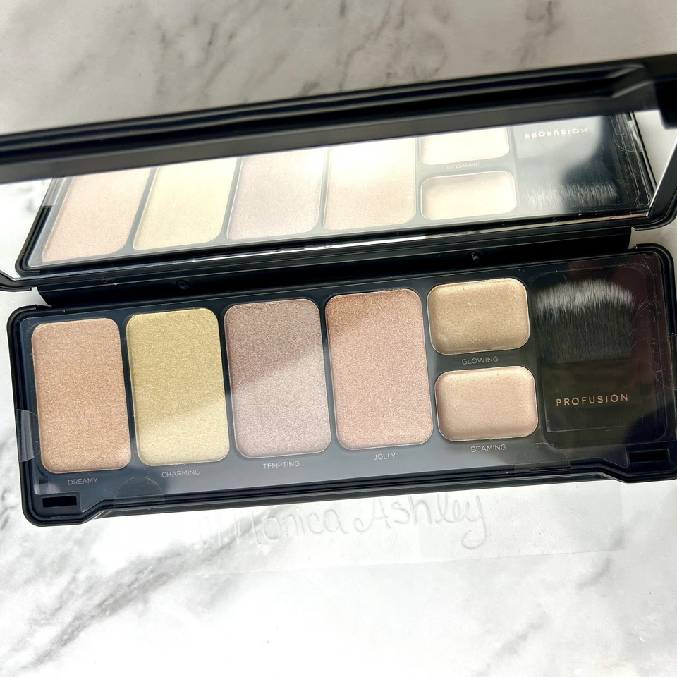 Profusion Cosmetics 6 Shade Contour / Highlight Palette & Brush in Case, New - Image 2 of 4