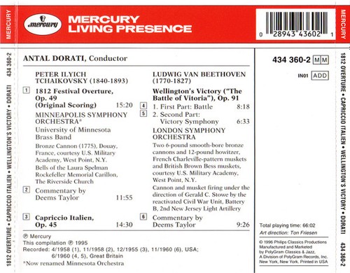 Tchaikovsky - 1812 Festival Overture/Beethoven - Wellington's Victory (CD 1995) - Picture 2 of 2