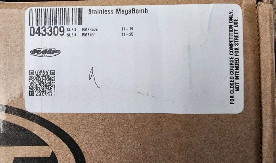 Cabezal de acero inoxidable FMF MegaBomb nuevo en caja Suzuki RM-Z450 2011-26 RMX 450Z 2017-19 Foto 4 de 4