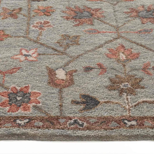 New Color Hand Tufted Wollen Rug Color Teal Multi Handmade Design Carpet Rug - Picture 3 of 4