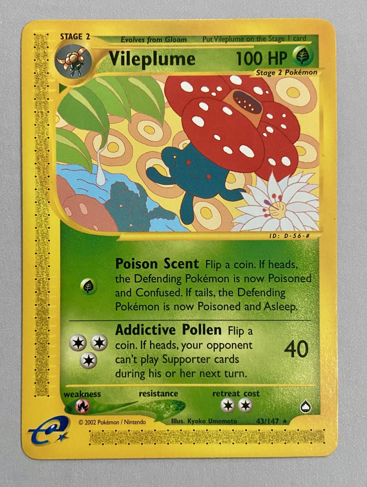 Vileplume 043/147 Pokemon Aquapolis Regular NM