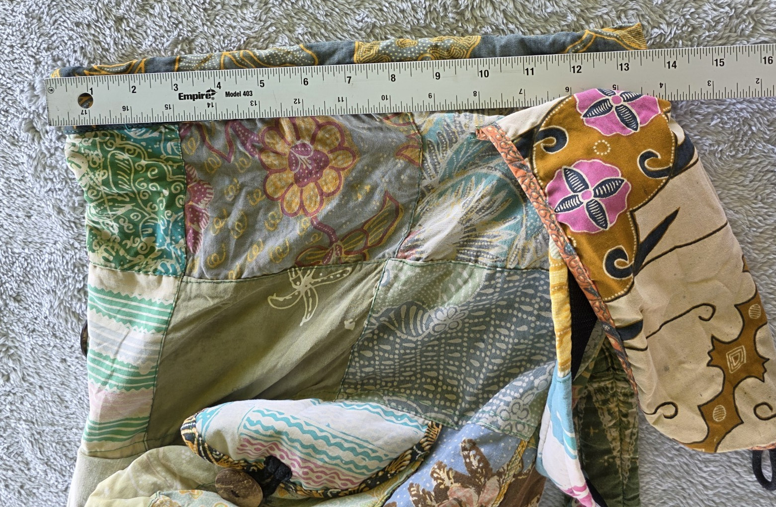 Boho Patchwork Cotton Backpack Drawstring Rucksac… - image 19