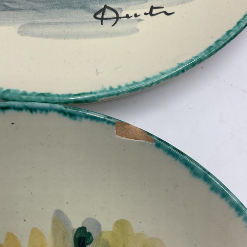 "4 platos de ensalada italianos pintados a mano vintage firmados por frutas 8,5"" astillados" - Imagen 2 de 10