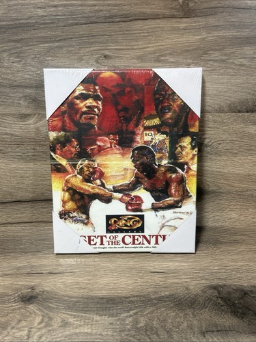 Vtg 10x8 Canvas Painting The Ring Gallery Upset of the Century Tyson vs Douglas - Picture 1 of 6