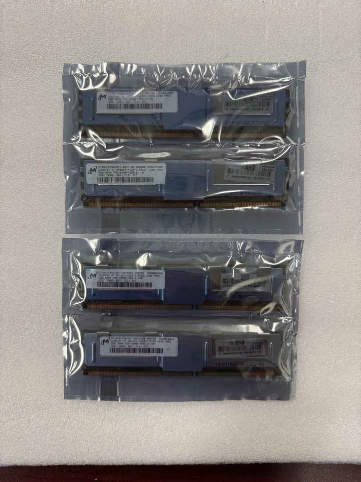 Vintage HP 8GB Kit (4x 2GB) PC2-5300F ECC DIMM HP 398707-051 - Image 3 of 3