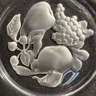 7 Val St. Lambert Art Glass Frosted Fruit Plates 7 7/8" Wide - SIGNED EUC — photo 5