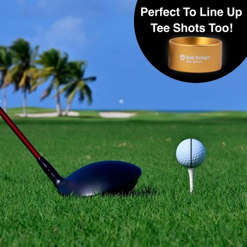 Ball Badge Aim Stripe - 360 Degree Golf Line Marker Kit with Gold - Picture 4 of 7