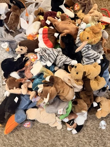 Ty Beanie Babies Lot of 73. With Tags. Pre 2000s. Vintage Toys. Some Retired