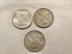 3 1920s Silver Peace Dollar Coins, (2) 1922 and (1) 1924