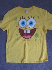 Bob Esponja Pantalones Cuadrados Gigante Cara de Dibujos Animados Camiseta Adulto Unisex Talla Grande