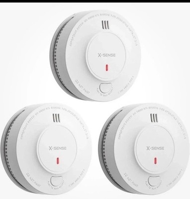 X-Sense 3 Pack Smoke Alarms, 10 Year Lithium Battery, LED Indicator SD2JOAX