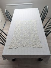 Grand napperon rectangulaire au crochet 85 X63 cm fait main – coton –France