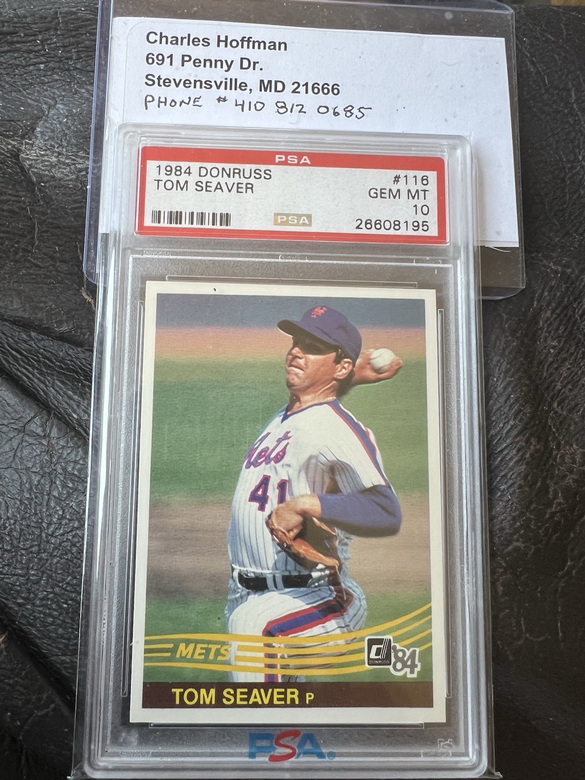 1984 Donruss Tom Seaver #116 - HOF Registry - PSA 10 GEM MINT