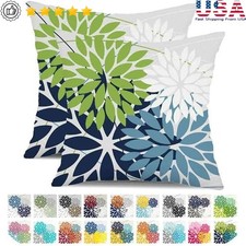 Waterproof Polyester Pillow Covers Set of 2 18x18 Modern Print Zippered New
