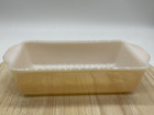 Vintage Fire-King Copper Tint Loaf Pan Milk Glass Baking Dish Oven Ware Made USA