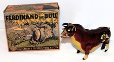 HIGH GRADE BOXED SET: DISNEY 1938 "FERDINAND THE BULL" TIN WIND-UP TOY BY MARX