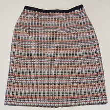 Talbots Women's Multicolor 70s Inspired Style Tweed Pull On Zip Back Skirt SZ 8P
