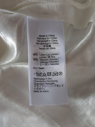 Vestido Madewell Midi Un Hombro Talla 2 Mezcla de Lino Blanco Faro Nuevo con Etiquetas - Imagen 10 de 14