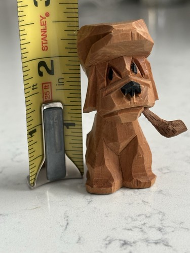 Jean-Marc Morin Wood Sculpture St-Cesaire Quebec Hand Carved Dog Folk Art Smal - Picture 15 of 16