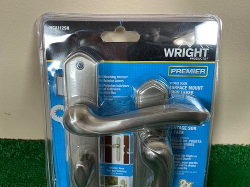 Wright Products VCA112SN Satin Nickel Storm Screen Door Handle Latch Set New - Picture 5 of 6