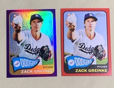 2014 Topps Heritage Zack Greinke Purple Refractor and Red Border Parallel #260