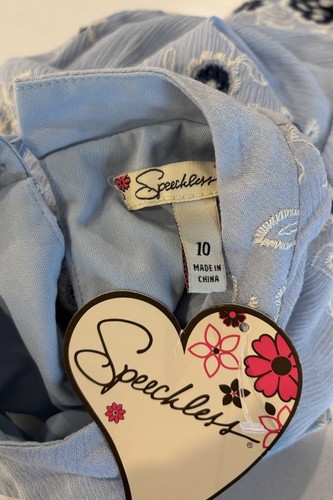 Speechless Girls Blue Embroidered Summer Dress Size 10 NWT Floral - Picture 5 of 5