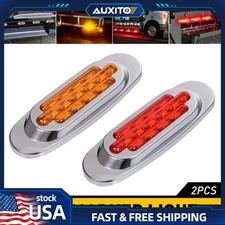 Universal 12V Marker Side LED Lights Truck Trailer Amber Red Bullet Light Lamp