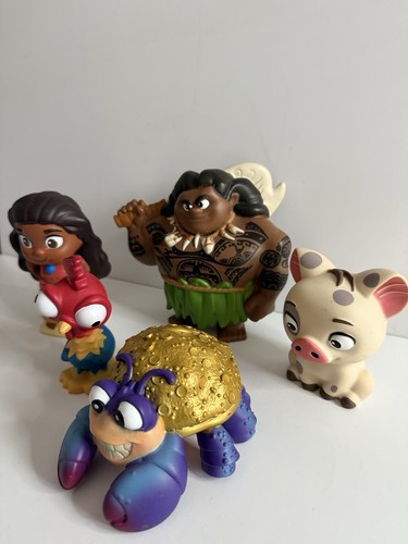 5 Disney Moana Figures Bath Toys Cake Toppers Maui Princess Pua Tomatoa Hei Hei - Picture 2 of 23