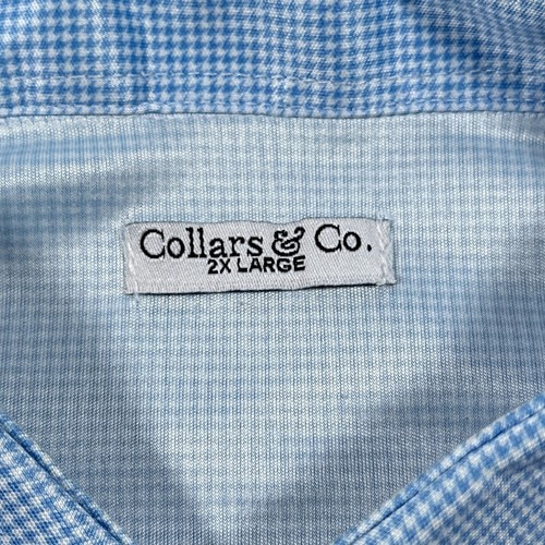 Collars & Co Polo Shirt Mens 2XL Blue Dress Collar Performance Golf Polyester - Picture 3 of 12