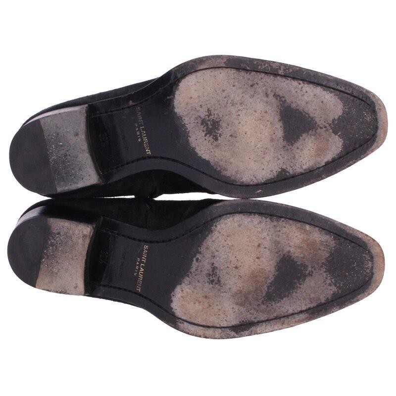 Stivali corti Saint Laurent neri scamosciati zip laterale taglia 39 5 uomo autentici