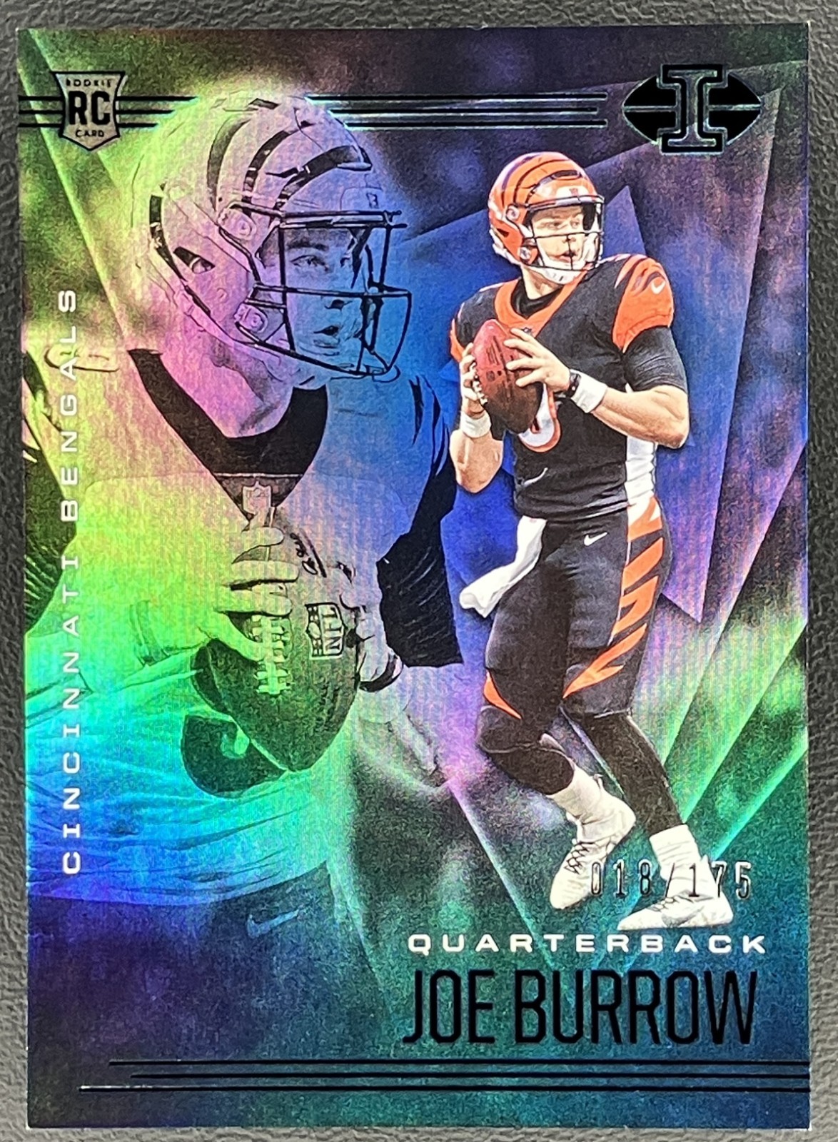 Joe Burrow RC 2020 Panini Illusions Trophy Collection Teal #5 Rookie /175