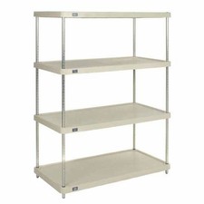 Nexel Plastic Shelving Unit with Solid Shelving 36"Wx18"Dx74"H