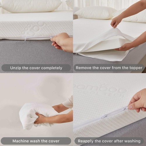 Surmatelas en mousse à mémoire de forme pour petit lit double 7 cm d'épaisseu... - Afbeelding 8 van 9