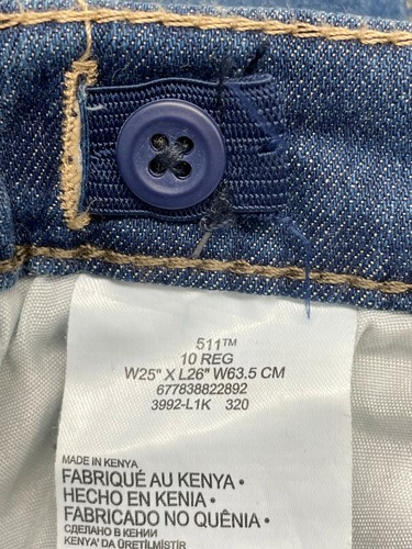 Boys LEVI'S 511 Size 10 Reg Jeans Slim Straight Leg Adjustable Waist 25W x 26L - Picture 11 of 13