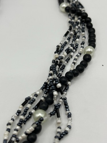 "Collar colgante grande concha de abulón negro multi soporte semilla cuentas imitación perla 18""" - Imagen 6 de 11