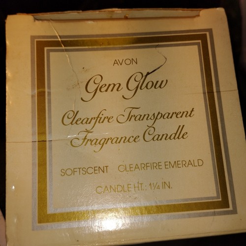 Vtg Avon Diamond Star Burst Glass Votive tealight candleholder 1981 Gem Glow Box - Picture 5 of 8