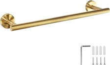 YUET Brushed Brass Towel Rail 40 CM Stainless Steel Wall Mounted Hand Towel Hold