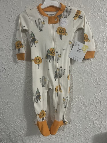 Neu mit Etikett Burt's Bees Baby Halloween, Kürbisse & Geist Bio-Baumwolle Pyjama 3-6 Monate