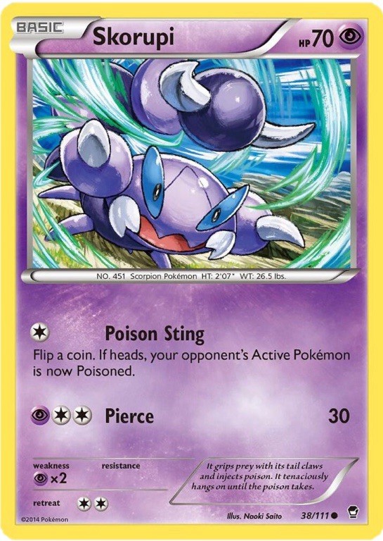 Skorupi 38/111 XY Furious Fists Near Mint Pokémon Card