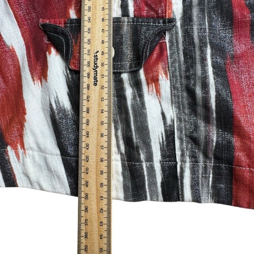 Chaqueta Chico's Talla 3 Roja Negra Estampado Abstracto Botón Frontal Capa Ligera - Imagen 10 de 10