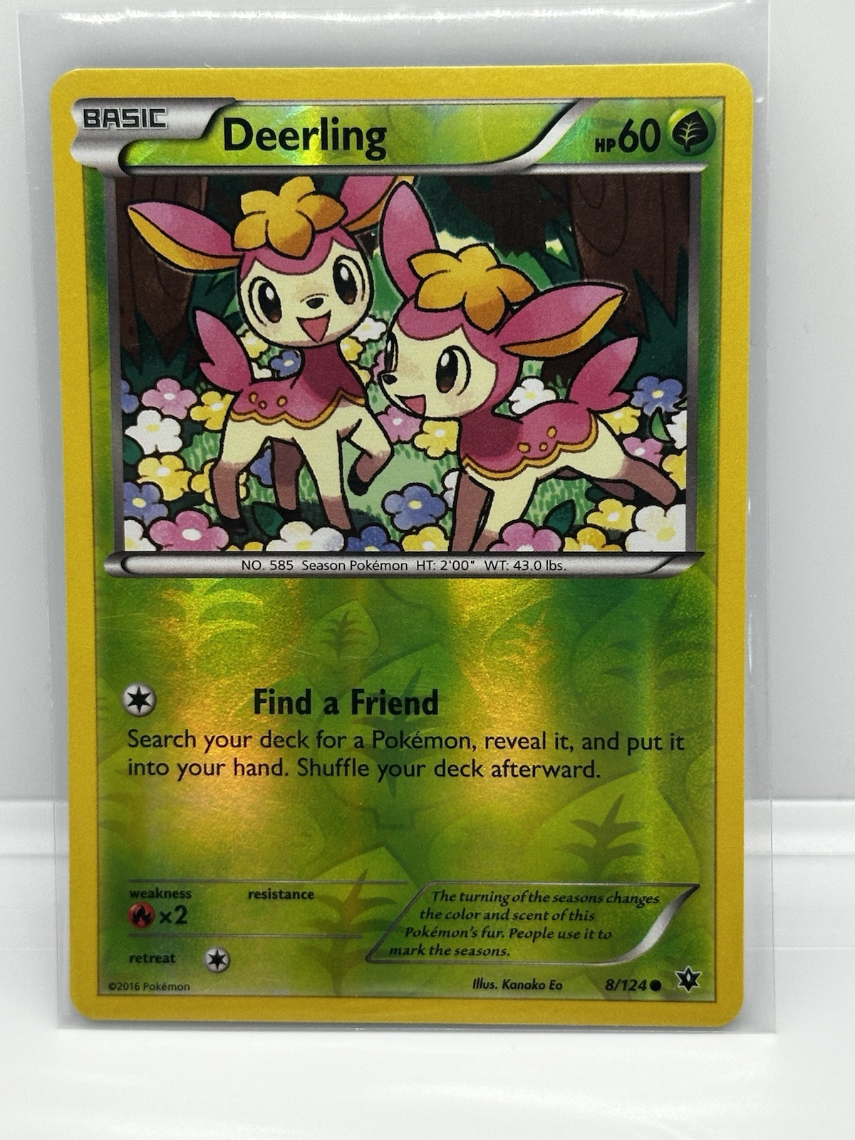 Deerling 8/124 Reverse Holo Fates Collide Pokemon Card NM