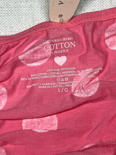 DE COLECCIÓN VICTORIA'S SECRET Lencería de Algodón Acanalada Hiphugger Panty Bragas L Nuevo - Imagen 3 de 5
