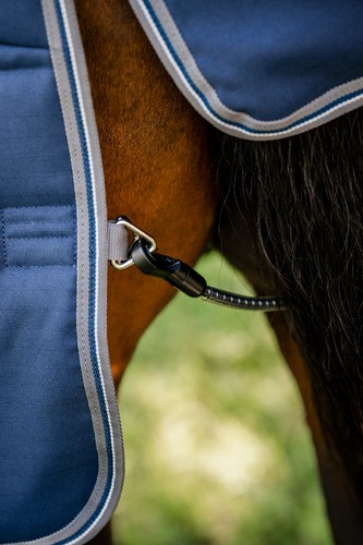 Horseware Rambo Optimo Stable Rug Bib Front HeavyWeight 400g Navy/Grey 5'6"-7'3" - Picture 17 of 23