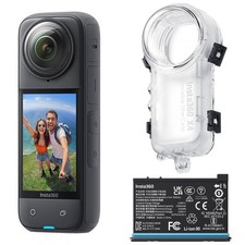 Insta360 X4 8K 360 Action Camera, Black, Bundle with Extra Battery and Invisible