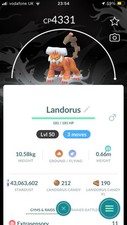 Pokémon Trade Go Level 50- Landorus Therian 3 Moves Special Background-Legacy