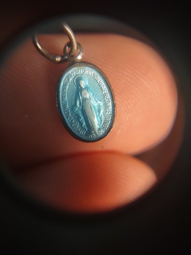 Dije santo religioso de plata esterlina 925 medalla María vintage de 0,5 gramos - Imagen 6 de 6