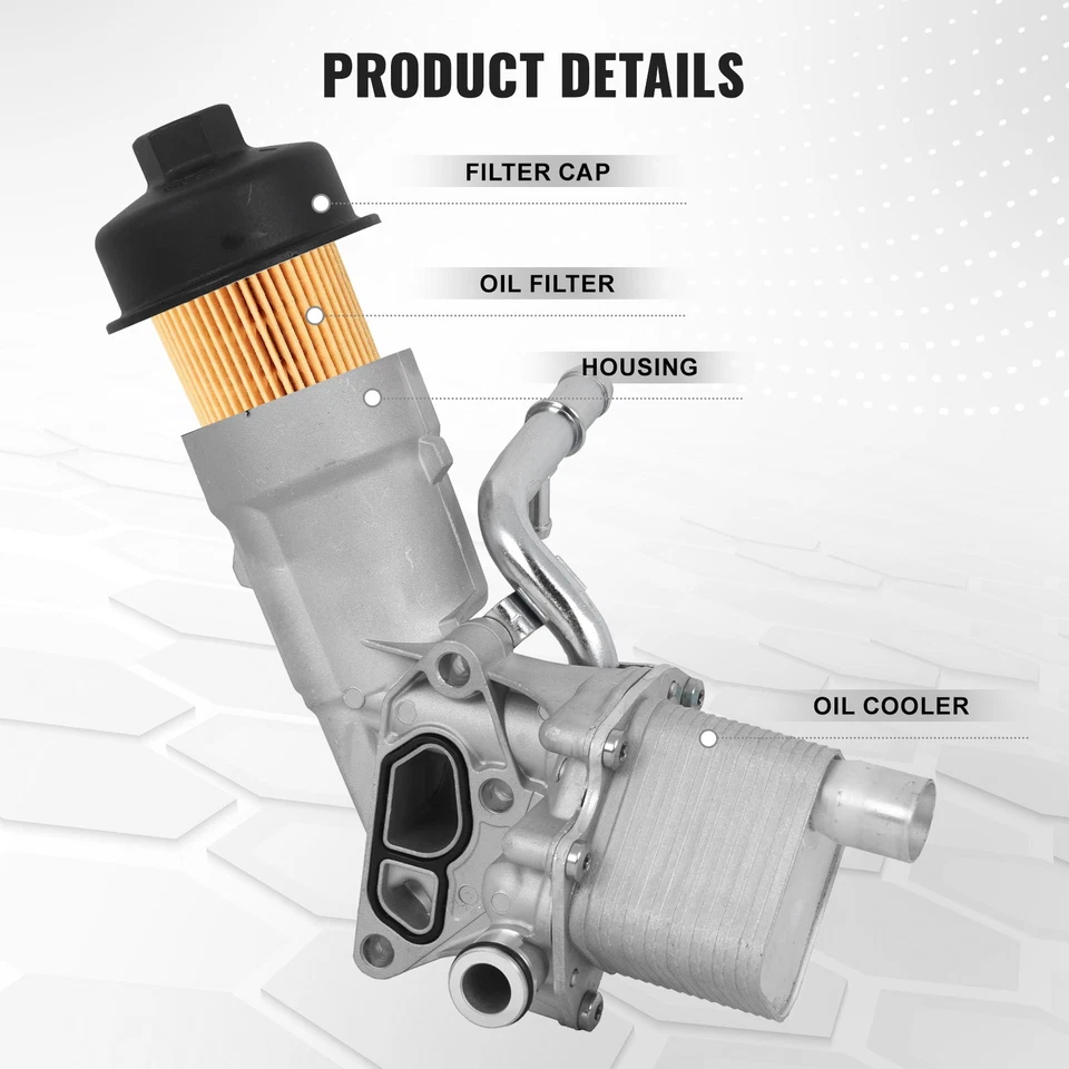 Conjunto de carcasa de filtro de enfriador de aceite para Chevy Cruze Sonic Trax Buick Encore 1,4 L Foto 2 de 4