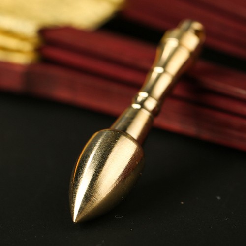  5Pcs Brass Solid Pen Shaped Pendants Exquisite Retro Key Ring Pendants DIY - Picture 6 of 11