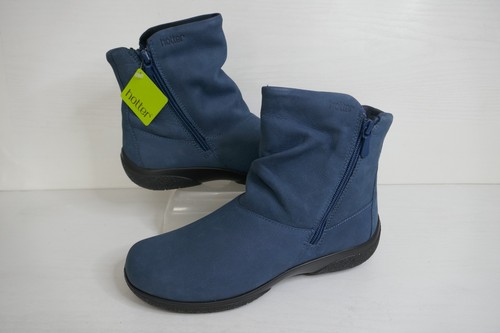 NEU HOTTER WHISPER BLUE RIVER NUBUKLEDER ZWEI REISSVERSCHLUSS GERAFFT STIEFELETTEN UK5,5STD